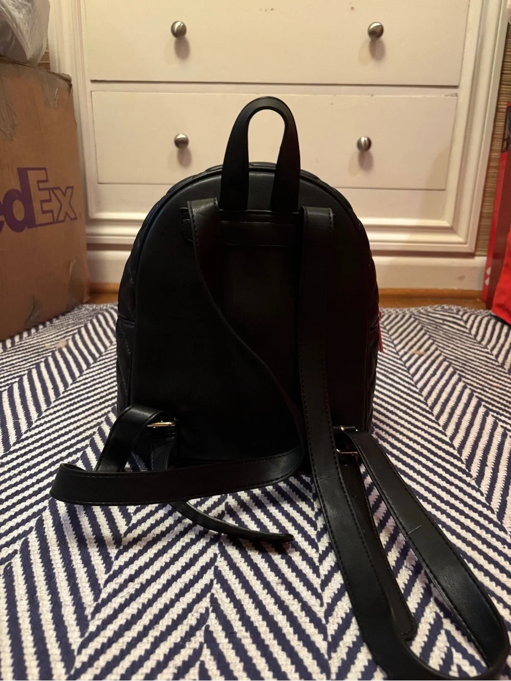 Quilted Black Women's Mini Backpack - Stylish Everyday Bag